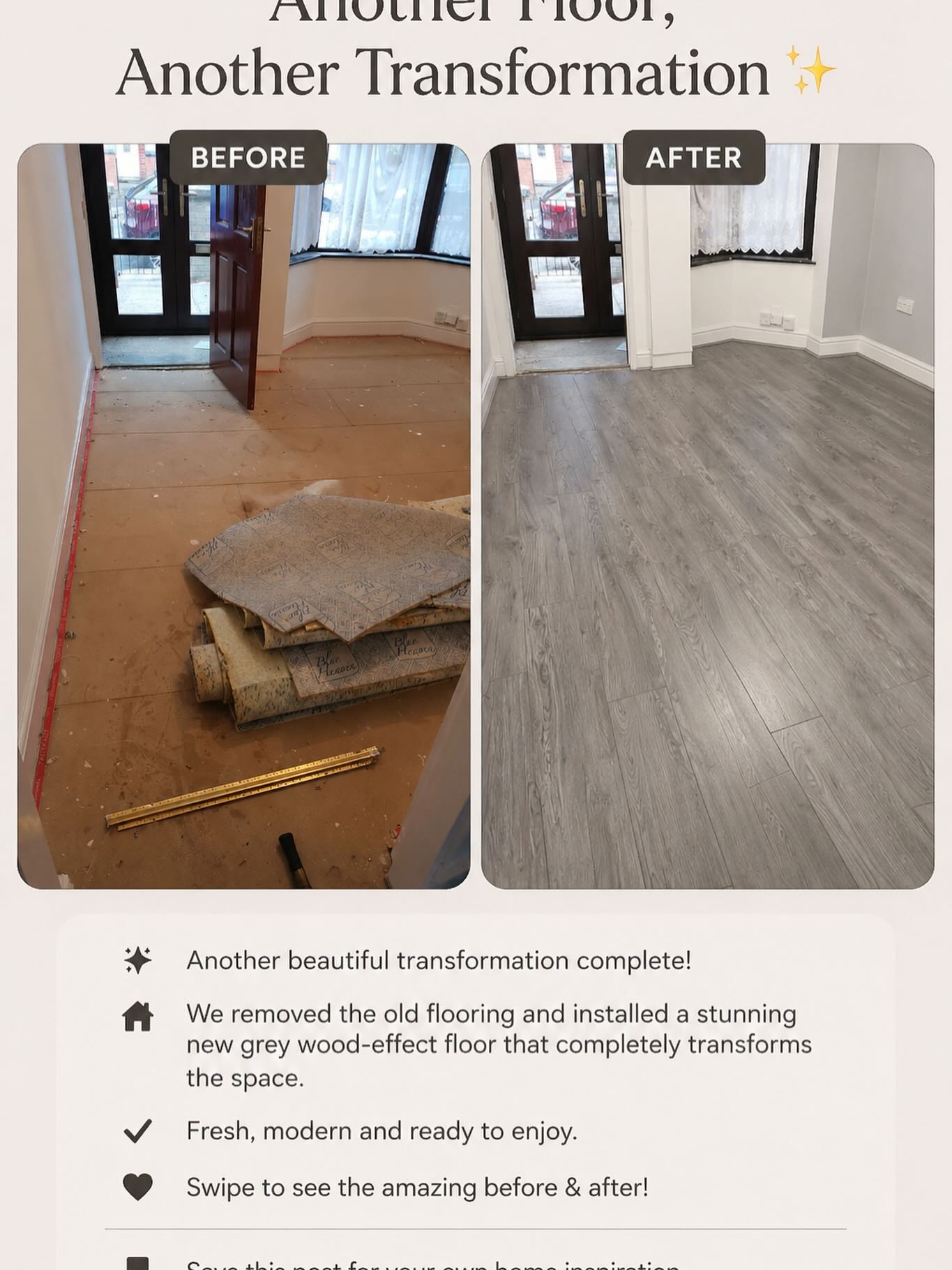 Laminate flooring installation
